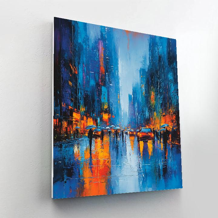 Munch Inspired Rainy Boulevard Paint by numbers art