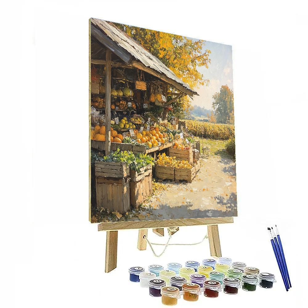 Pissarro Inspired Harvest Stall DIY paint by numbers