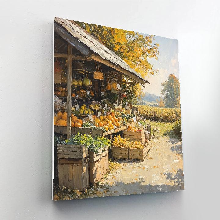 Pissarro Inspired Harvest Stall DIY paint by numbers