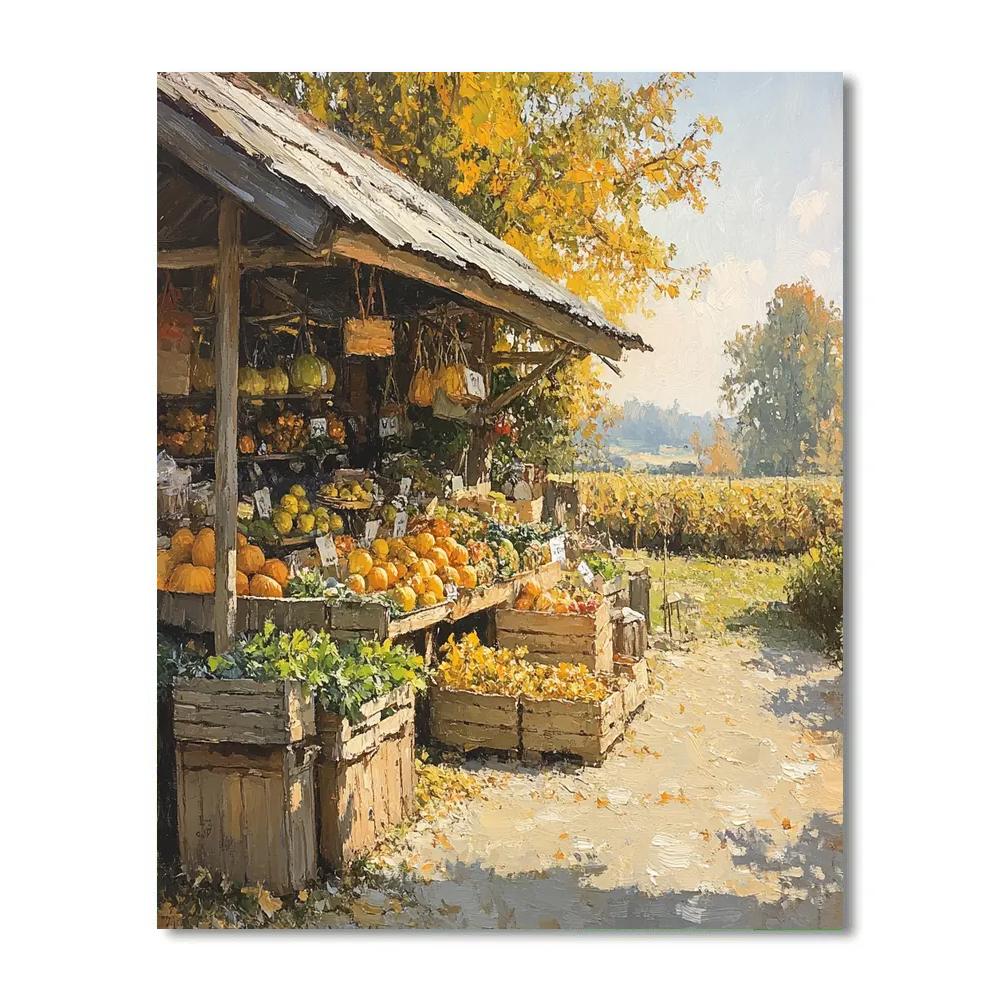 Pissarro Inspired Harvest Stall DIY paint by numbers