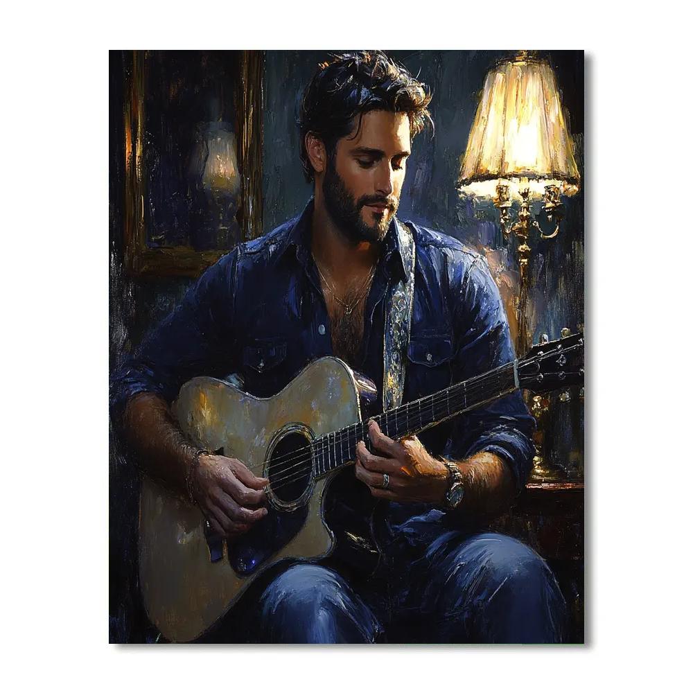 Sargent Inspired Evening Guitarist DIY paint by numbers