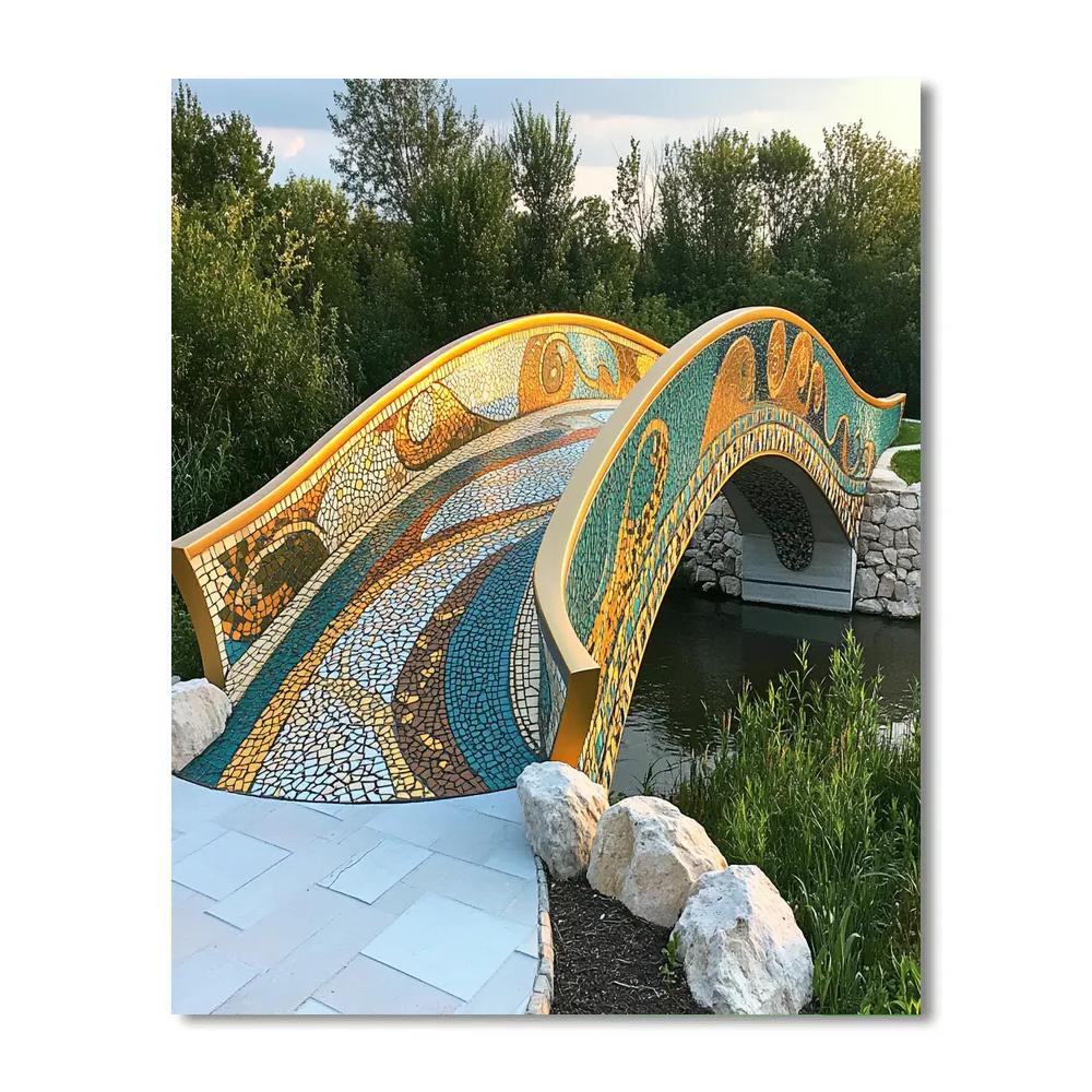 Gaudi Inspired Mosaic Bridge Painting by numbers kit