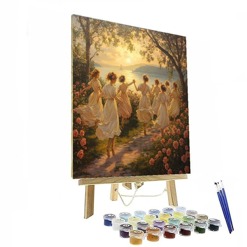 Botticelli Inspired Rose Procession painting number kit