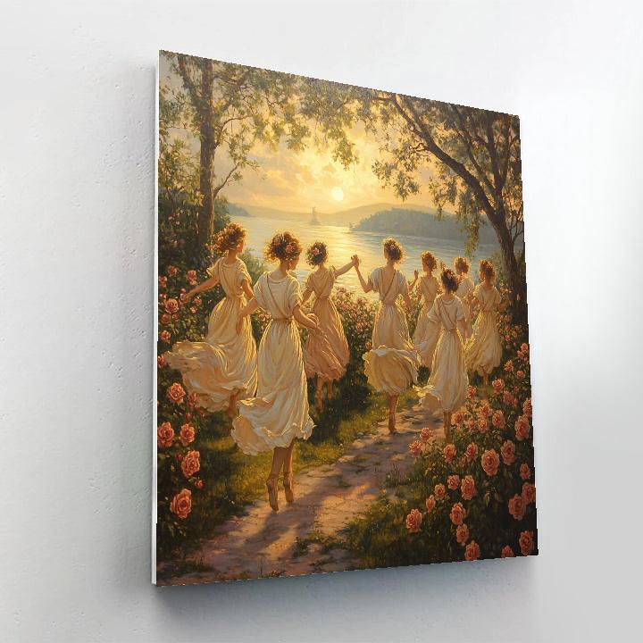 Botticelli Inspired Rose Procession painting number kit