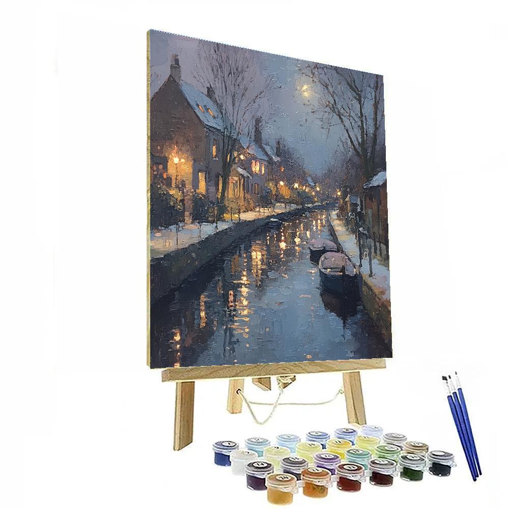 Whistler Inspired Moonlit Canal DIY paint by numbers