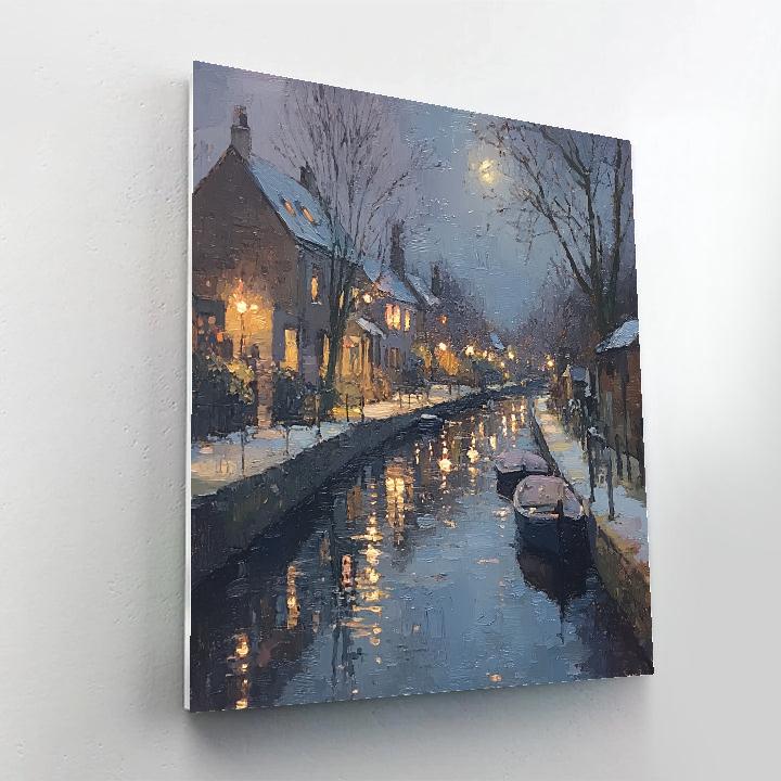 Whistler Inspired Moonlit Canal DIY paint by numbers