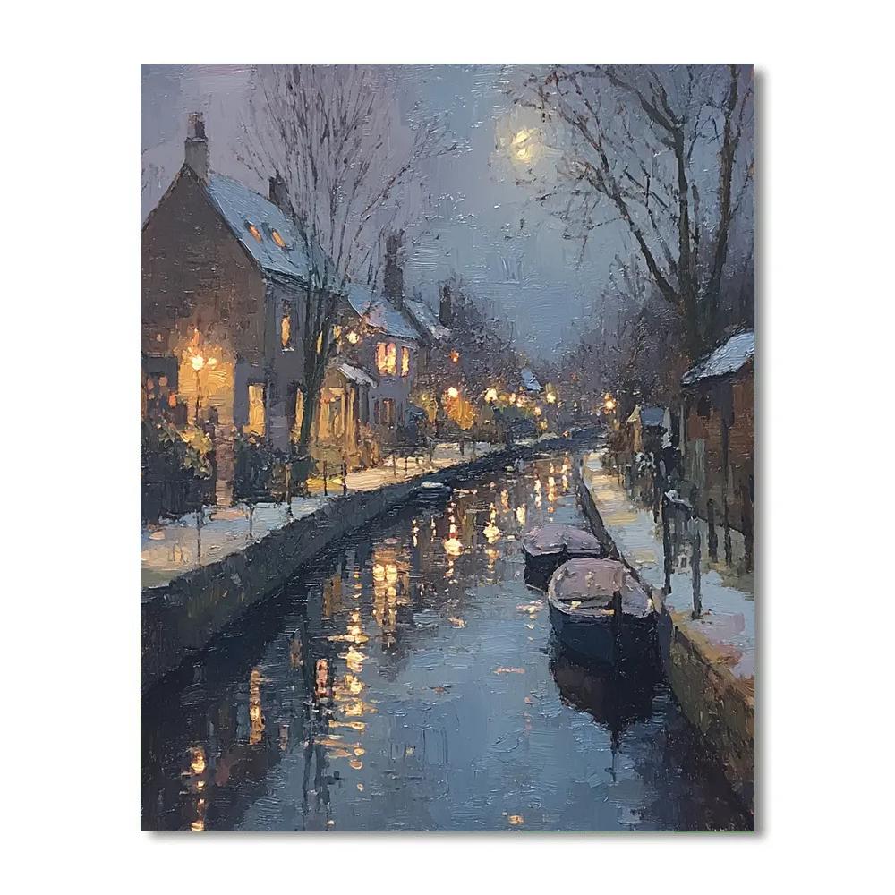 Whistler Inspired Moonlit Canal DIY paint by numbers