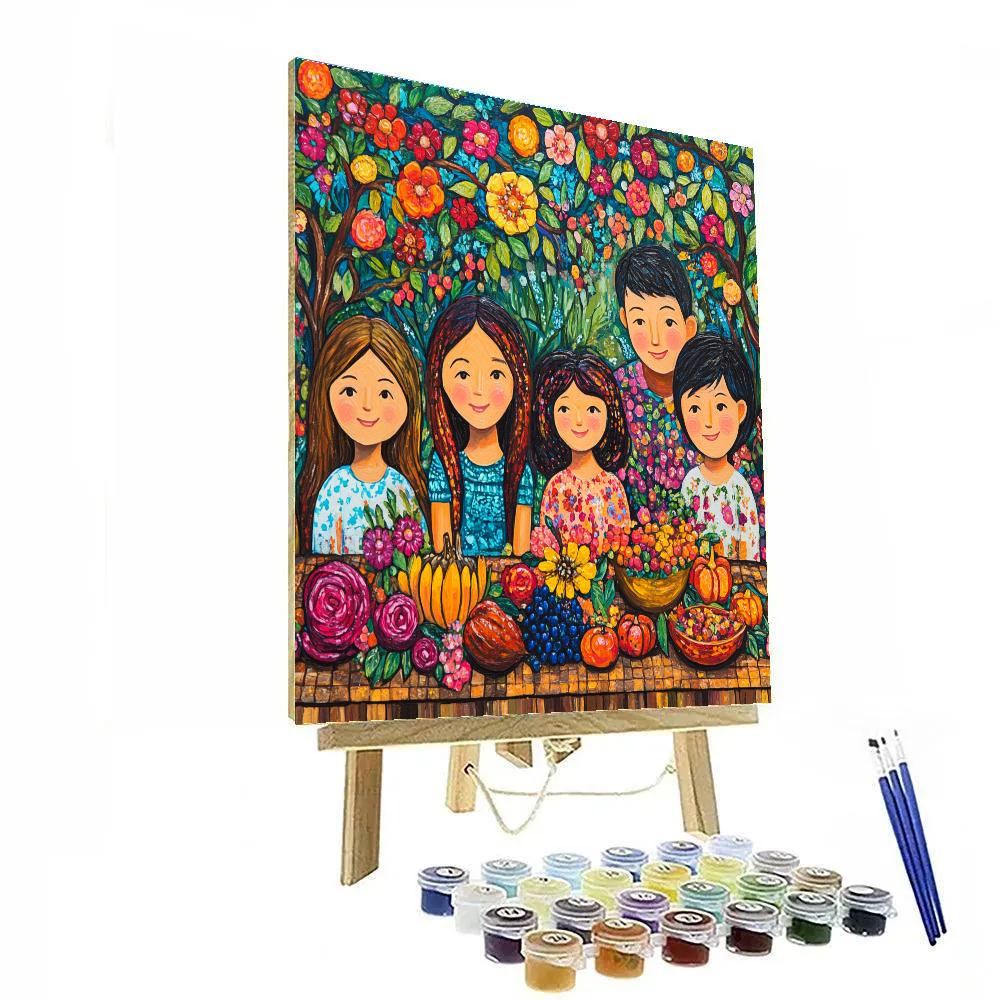 Kahlo Inspired Family Banquet painting number kit