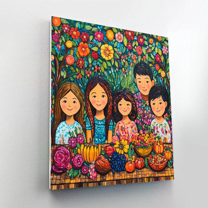 Kahlo Inspired Family Banquet painting number kit