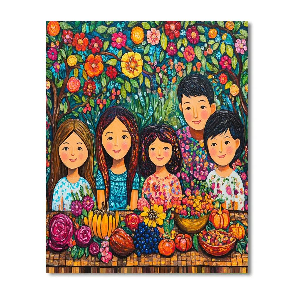 Kahlo Inspired Family Banquet painting number kit
