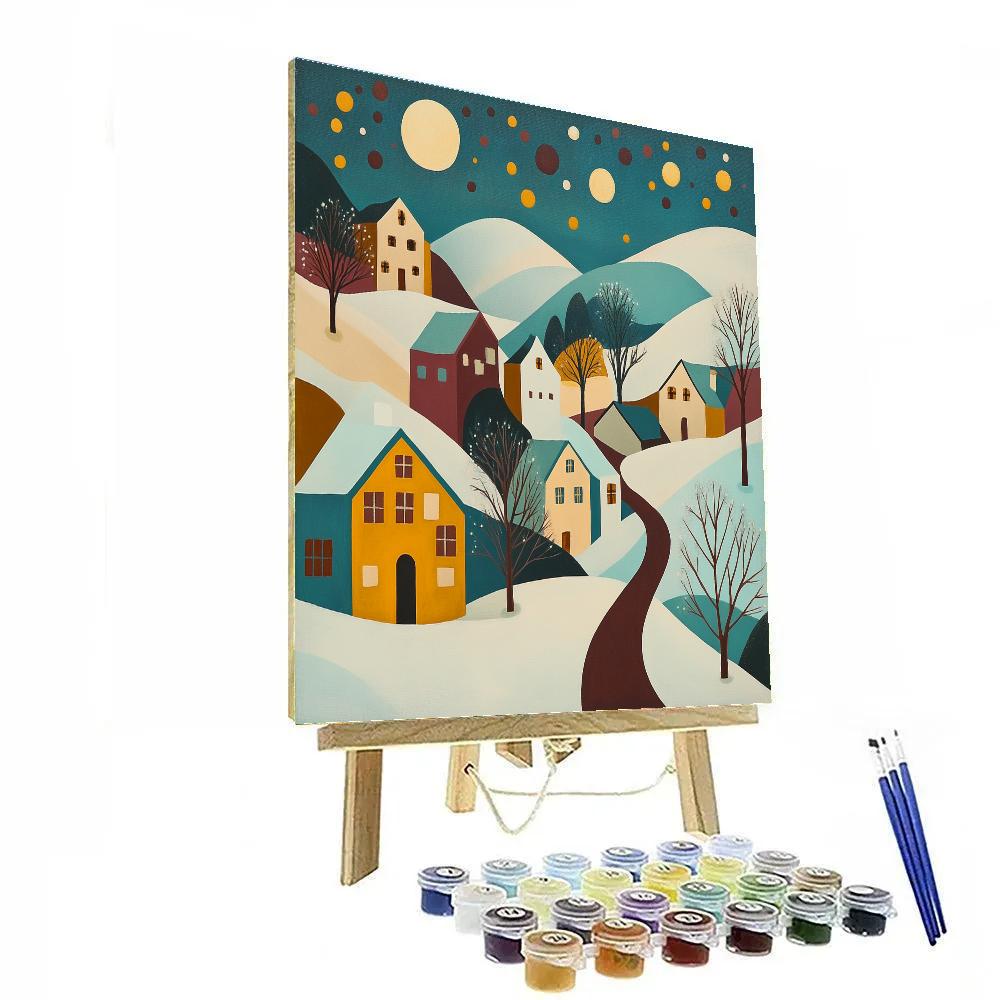 Klee Inspired Winter Village Painting by numbers kit