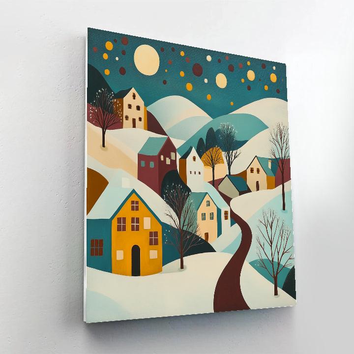 Klee Inspired Winter Village Painting by numbers kit