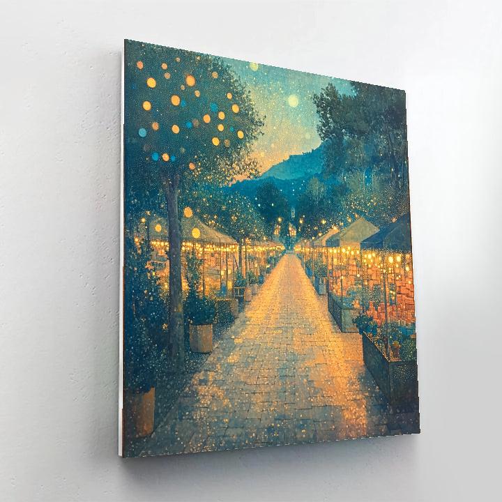 Seurat Inspired Morning Market Row Paint by numbers art