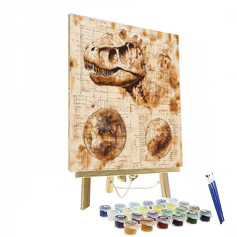 Leonardo Inspired Fossil Study Number painting
