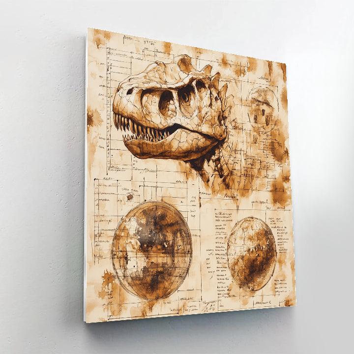 Leonardo Inspired Fossil Study Number painting