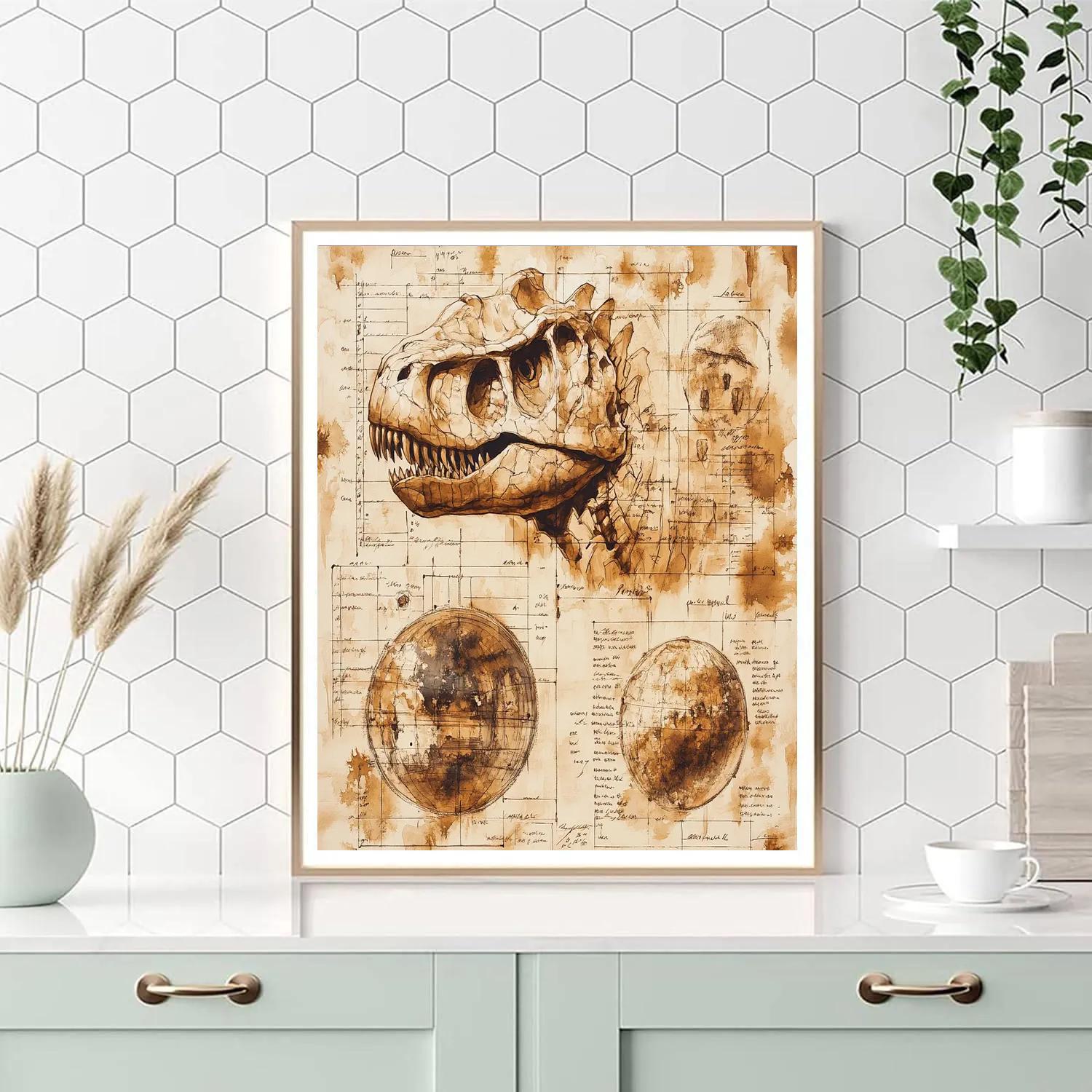 Leonardo Inspired Fossil Study Number painting