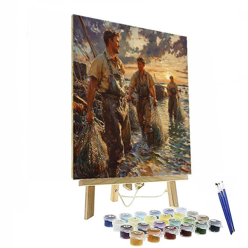Courbet Inspired Fishermans Dawn Number painting