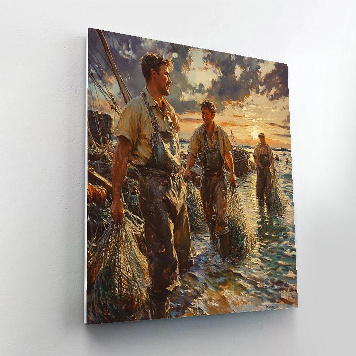 Courbet Inspired Fishermans Dawn Number painting