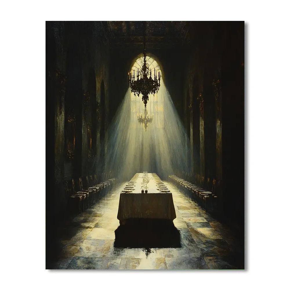 Caravaggio Inspired Blindfolded Feast paint by color