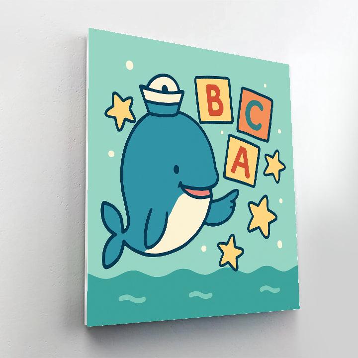 Starry Whale School paint by number