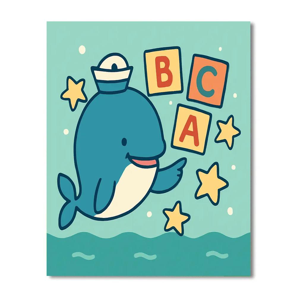 Starry Whale School paint by number