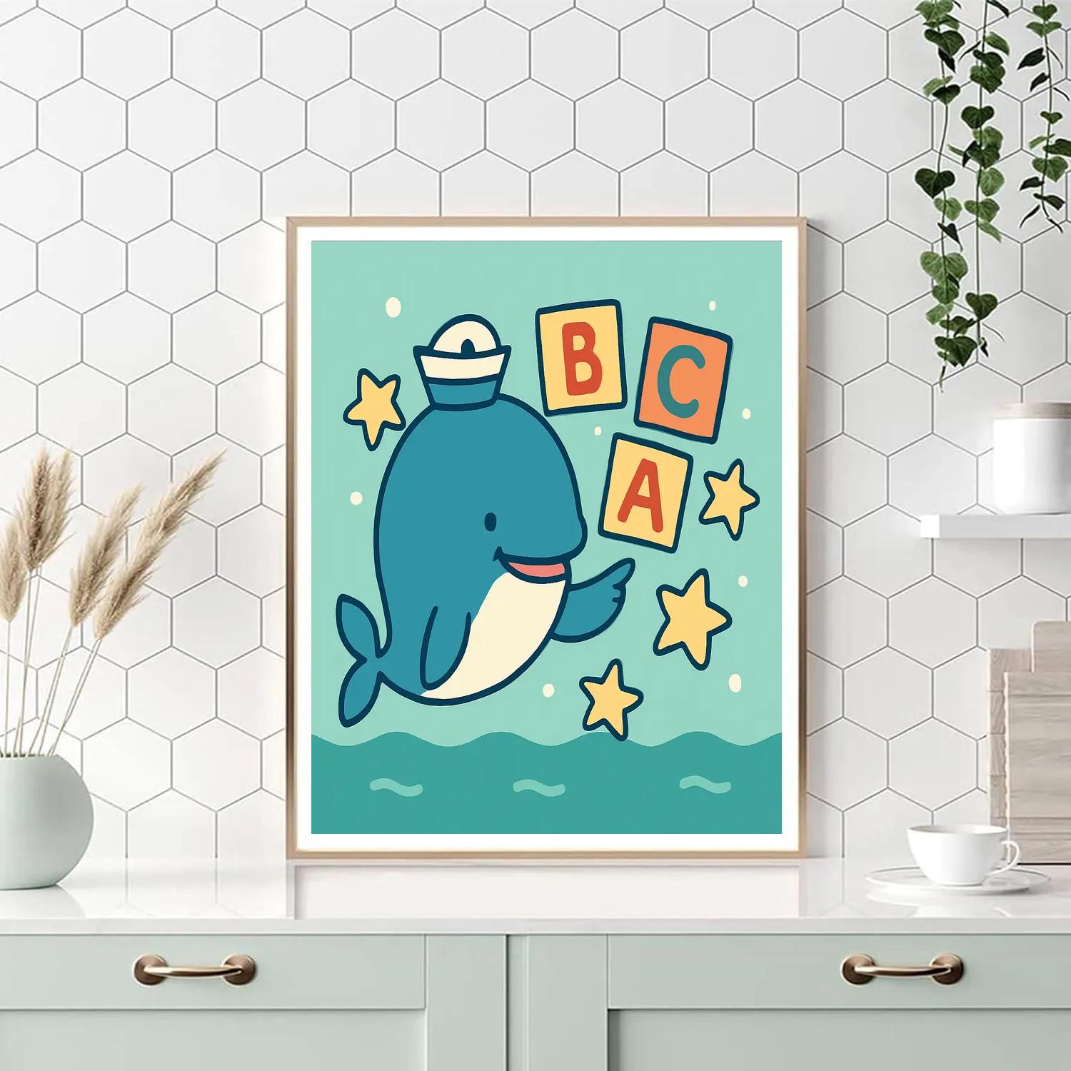 Starry Whale School paint by number