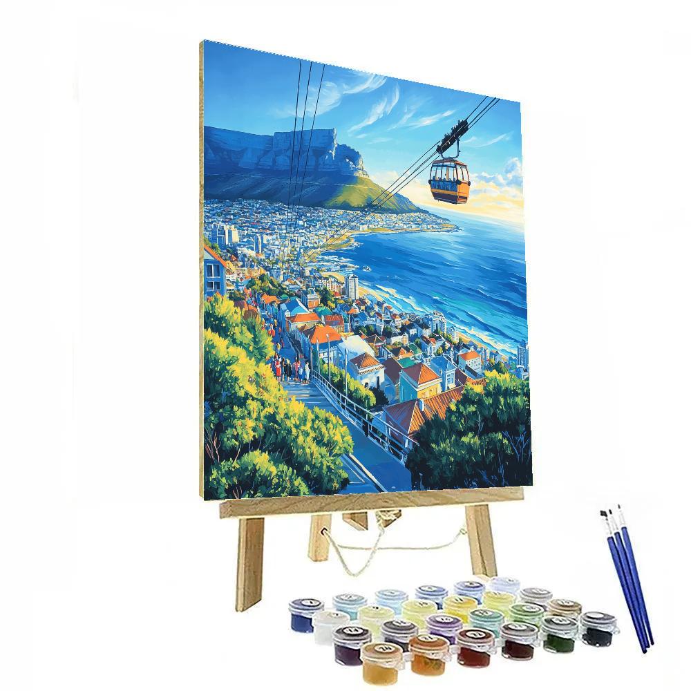 Table Mountain View Cape Town South Africa painting number kit