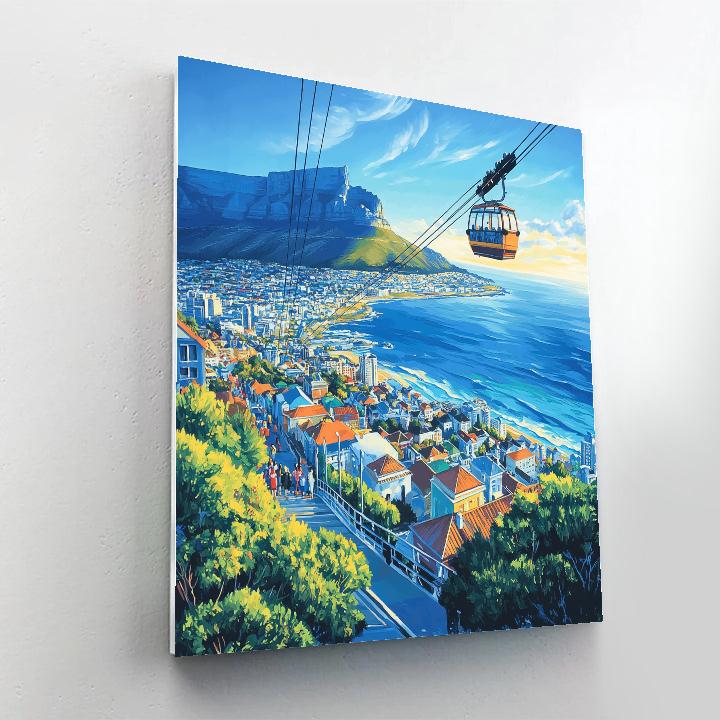 Table Mountain View Cape Town South Africa painting number kit