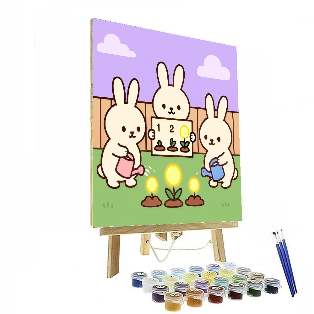 Moon Garden Rabbits DIY paint by numbers