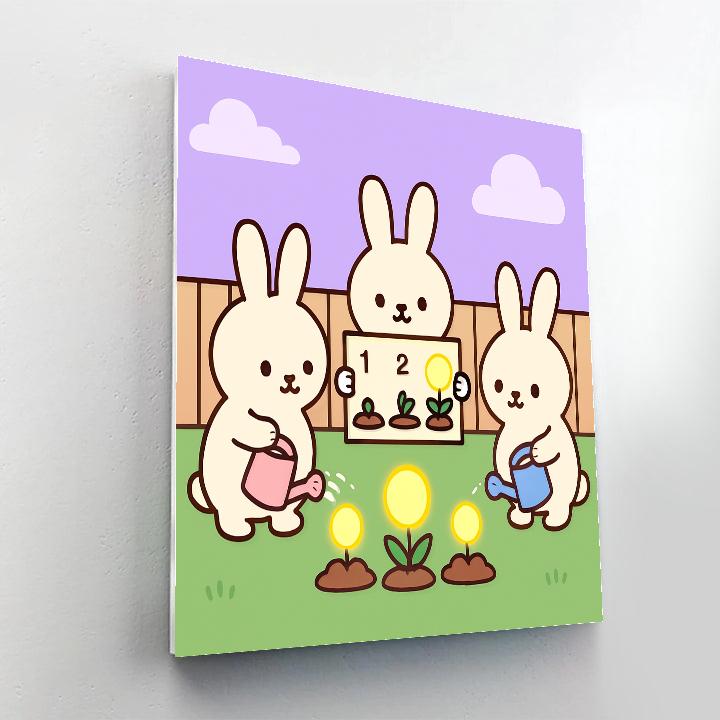 Moon Garden Rabbits DIY paint by numbers