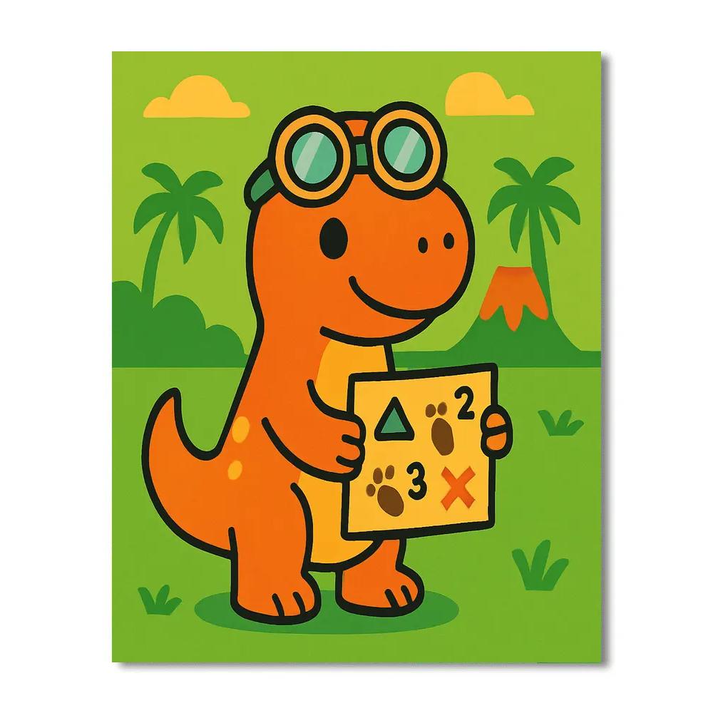 Cosmic Safari Dino paint by numbers