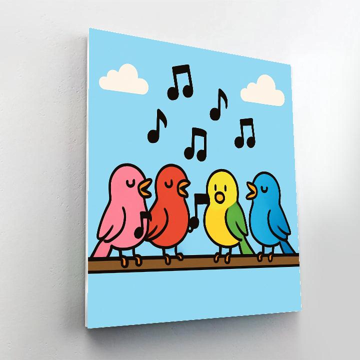 Nebula Bird Chorus Number painting