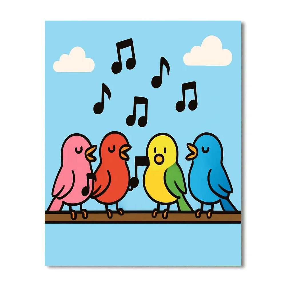 Nebula Bird Chorus Number painting