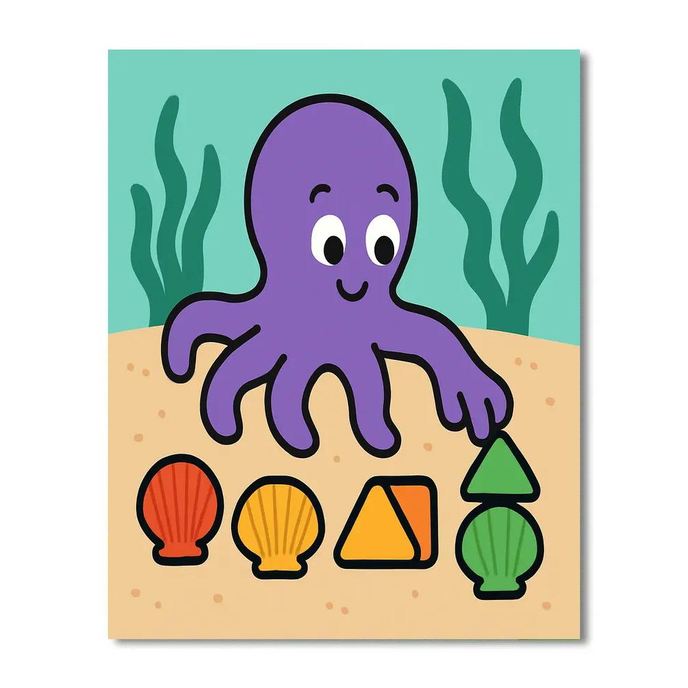 Galaxy Treasure Octopus paint by color