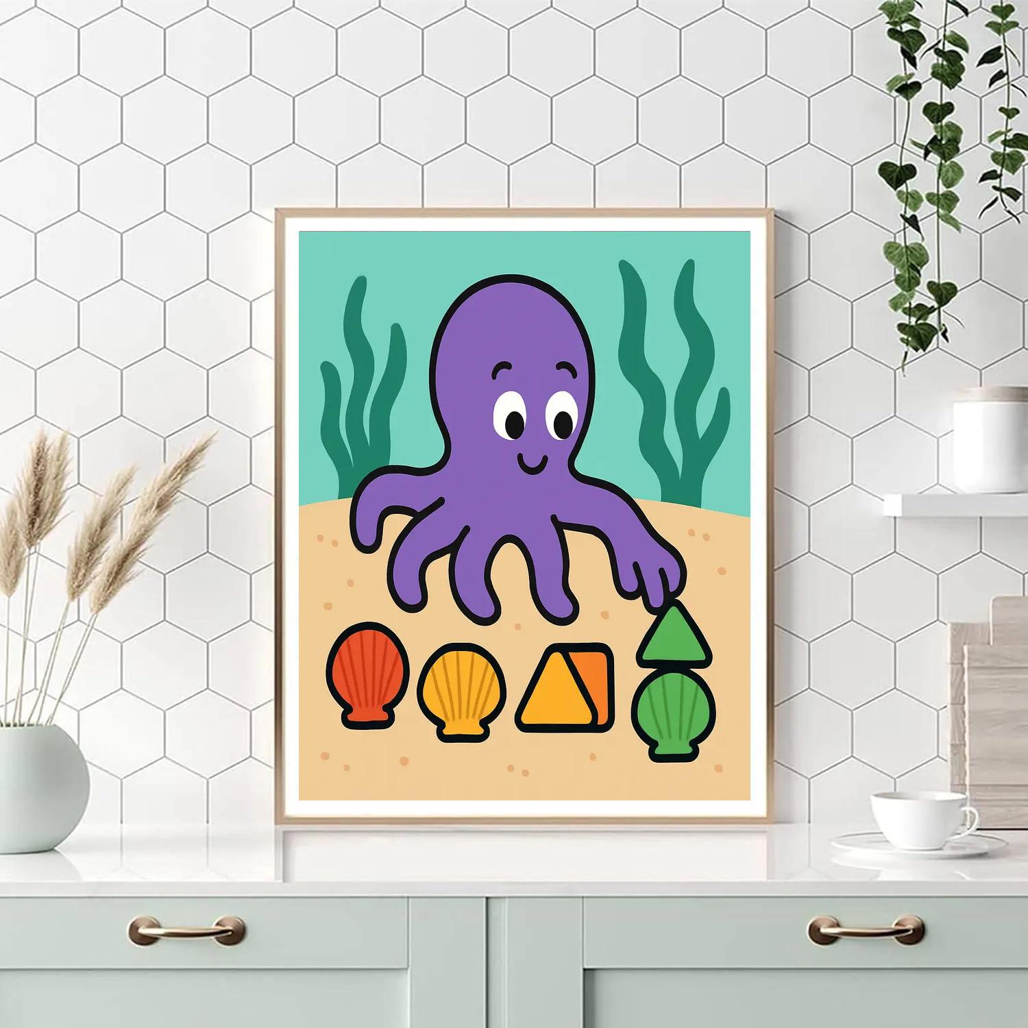 Galaxy Treasure Octopus paint by color