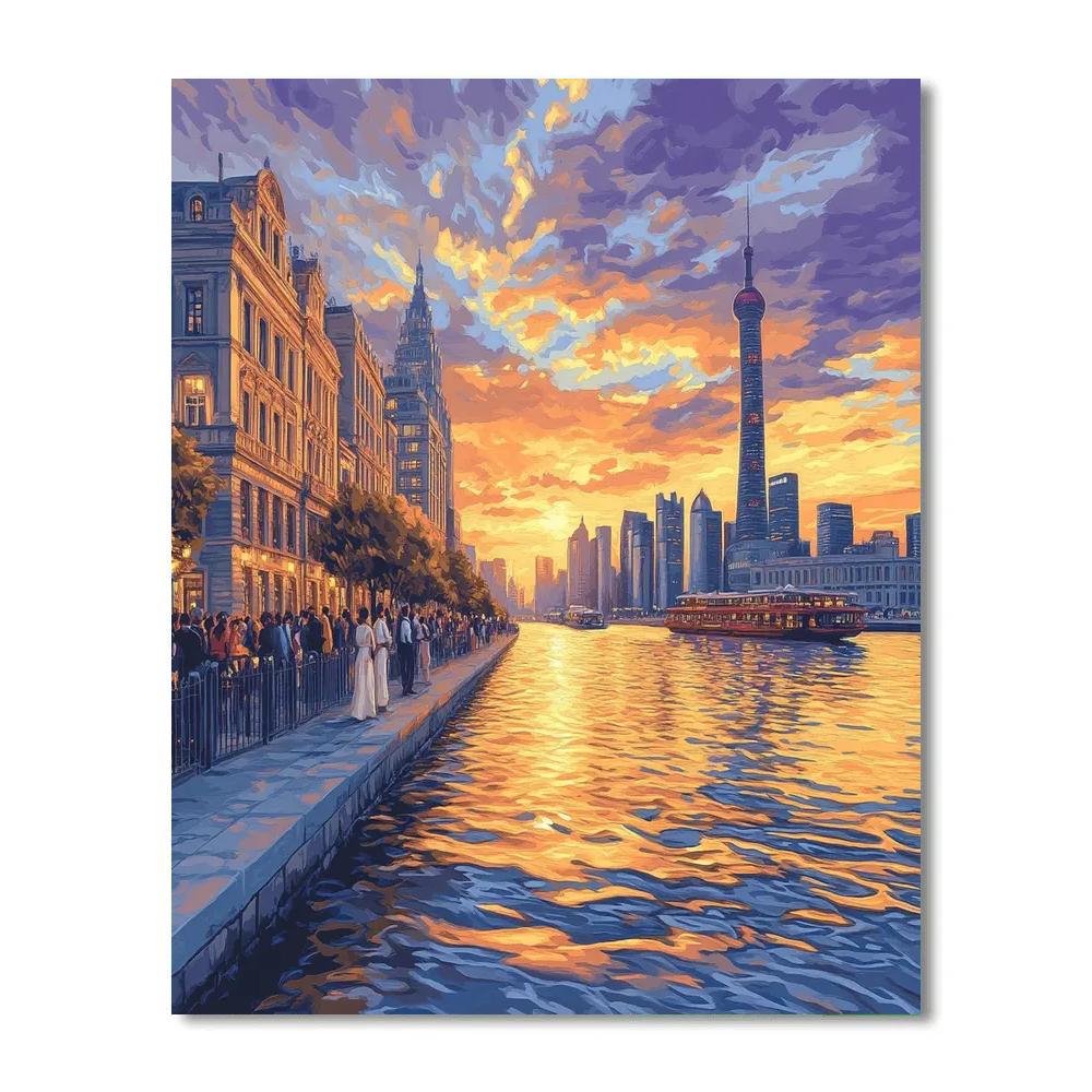The Bund Riverfront Shanghai China DIY paint by numbers