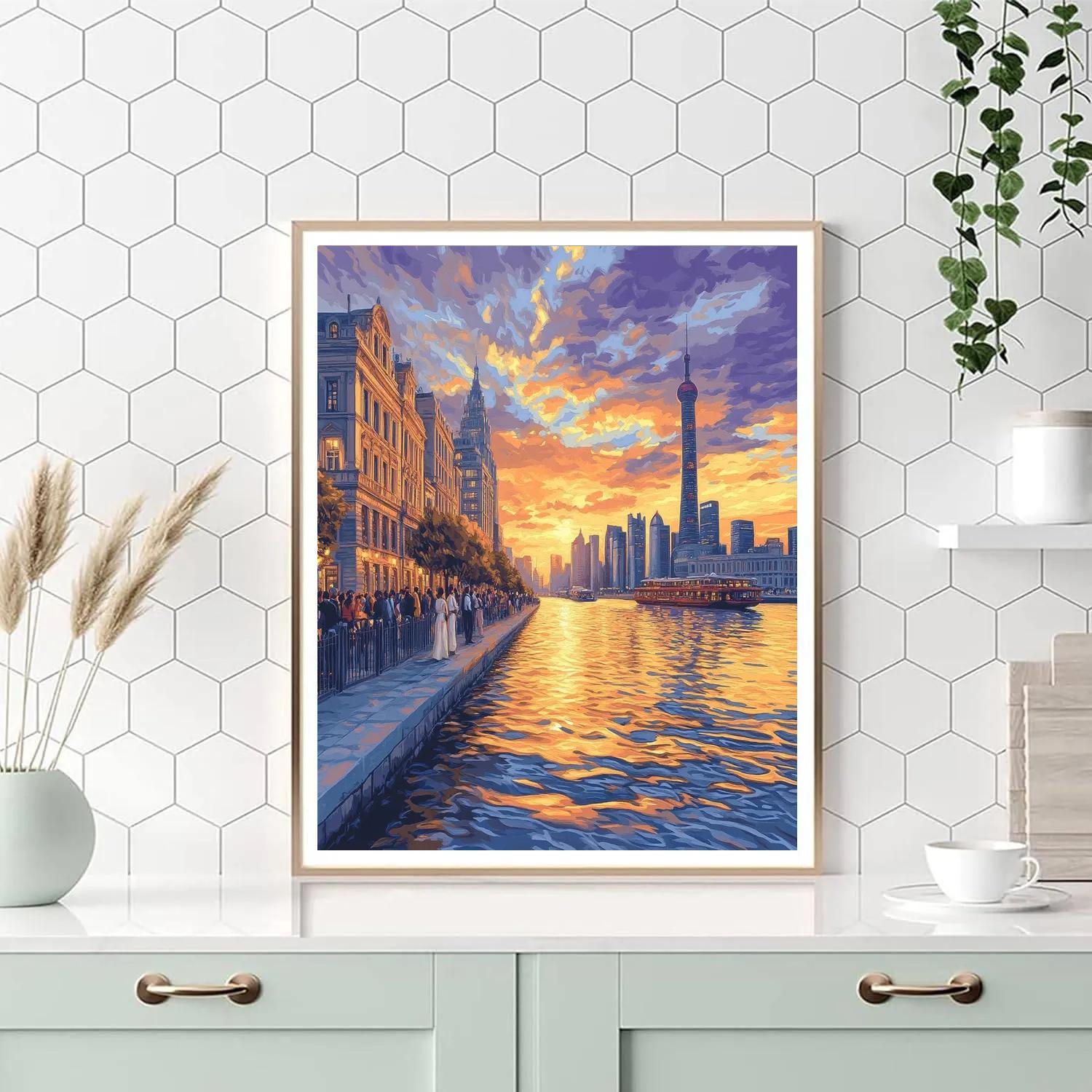 The Bund Riverfront Shanghai China DIY paint by numbers
