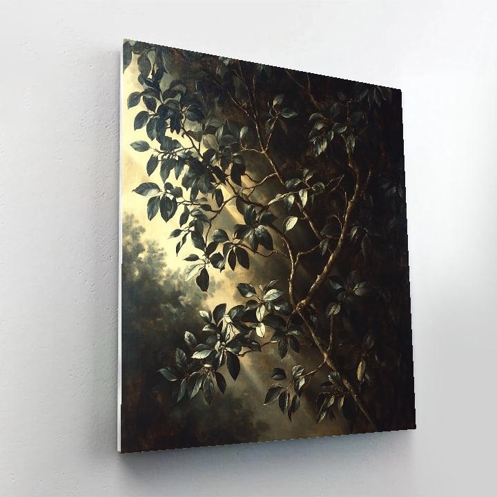 Caravaggio Inspired Twilight Forest Canopy paint by number