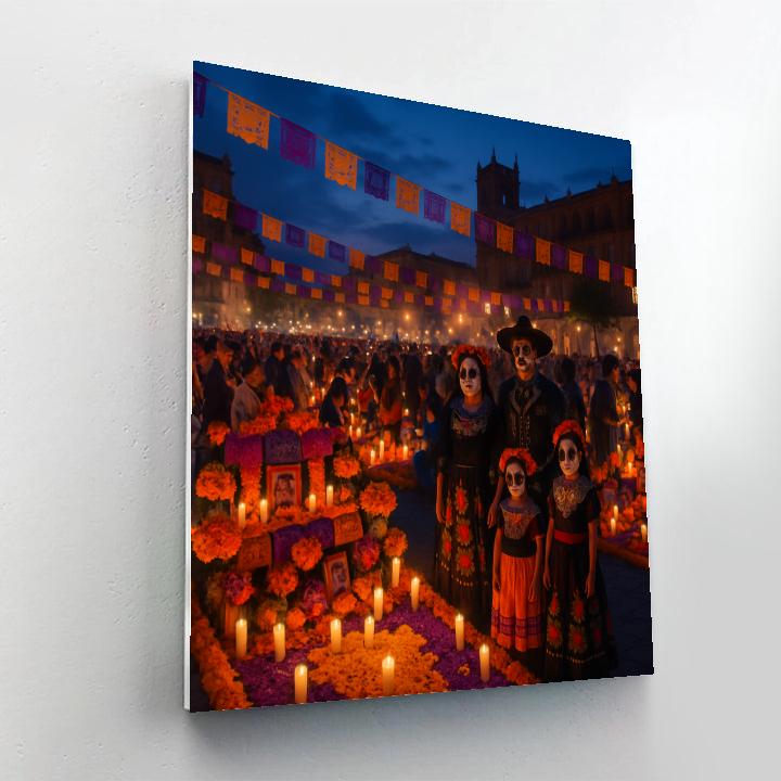 Traditional Day Of The Dead Celebration In Mexico City Numbered painting kits