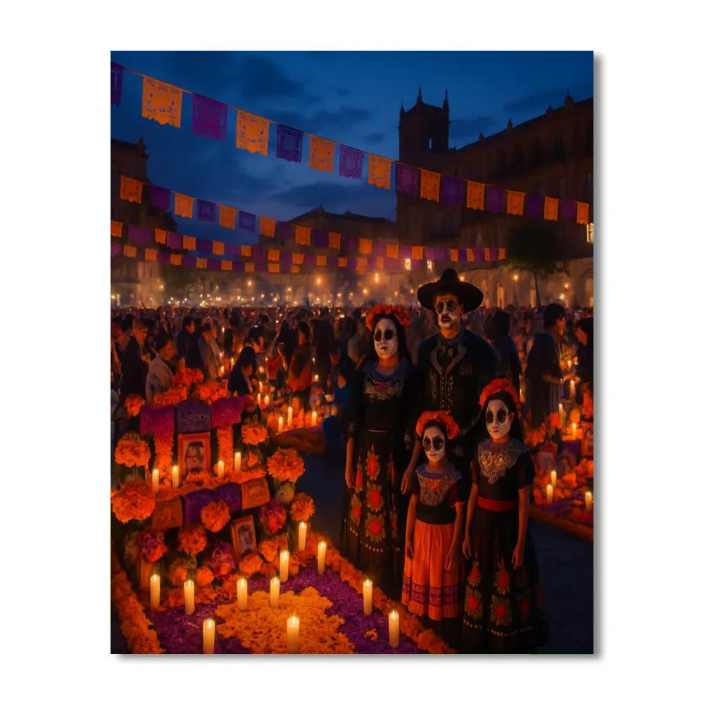 Traditional Day Of The Dead Celebration In Mexico City Numbered painting kits