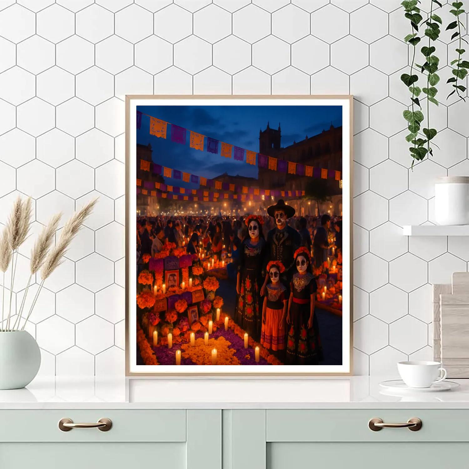 Traditional Day Of The Dead Celebration In Mexico City Numbered painting kits