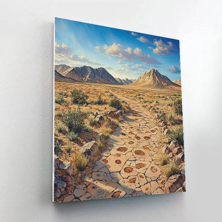 Leonardo Da Vinci Inspired Fossilized Landscape paint by number