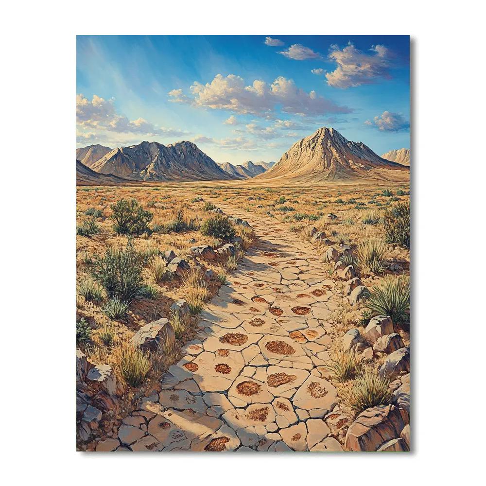 Leonardo Da Vinci Inspired Fossilized Landscape paint by number