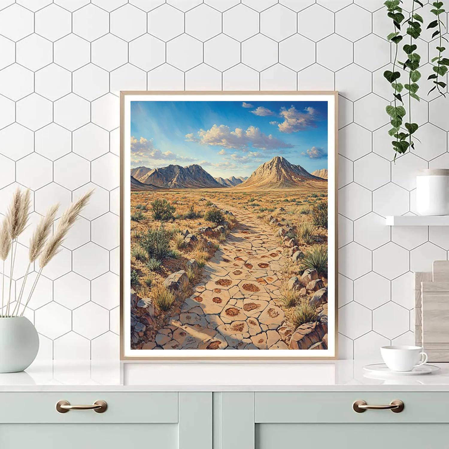 Leonardo Da Vinci Inspired Fossilized Landscape paint by number