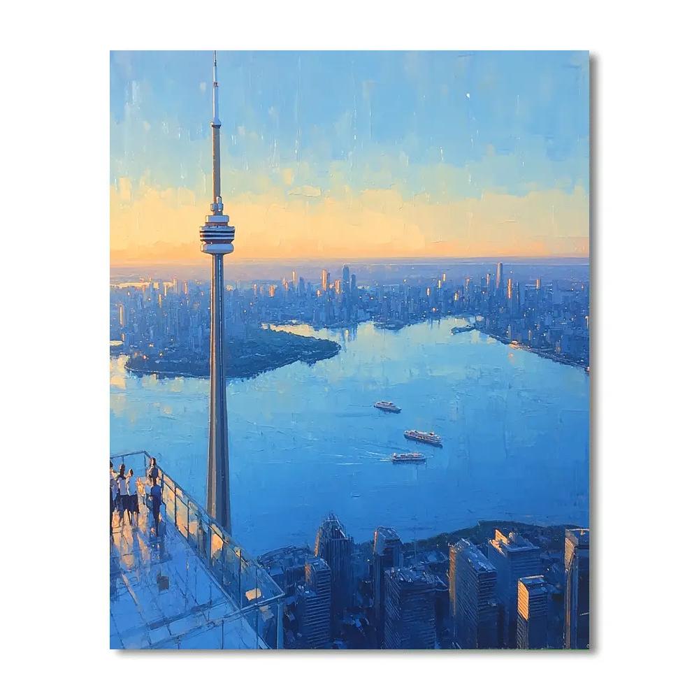 CN Tower Overlook Toronto Canada Number painting
