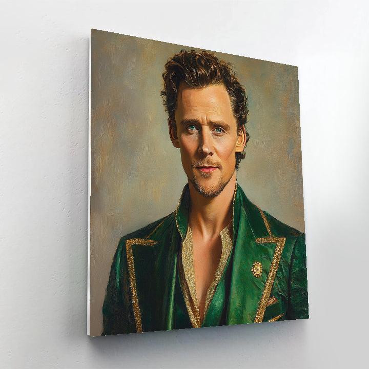 Tom Hiddleston: Echoes Of Mischief In Emerald Light Painting by numbers kit
