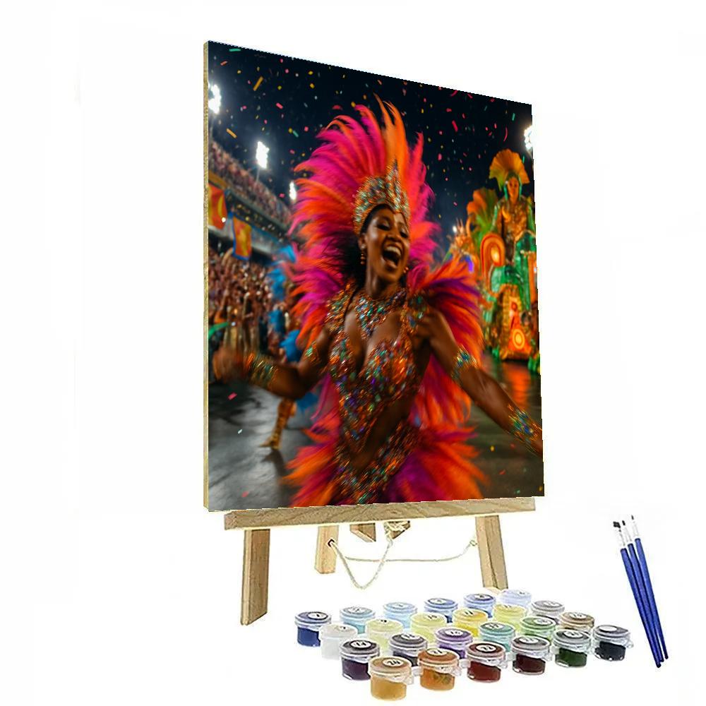 Vibrant Rio Carnival Samba Parade At Night Painting by numbers kit