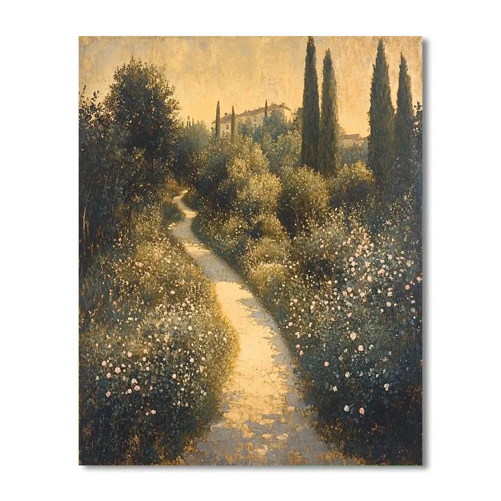Leonardo Da Vinci Inspired Golden Garden Number painting