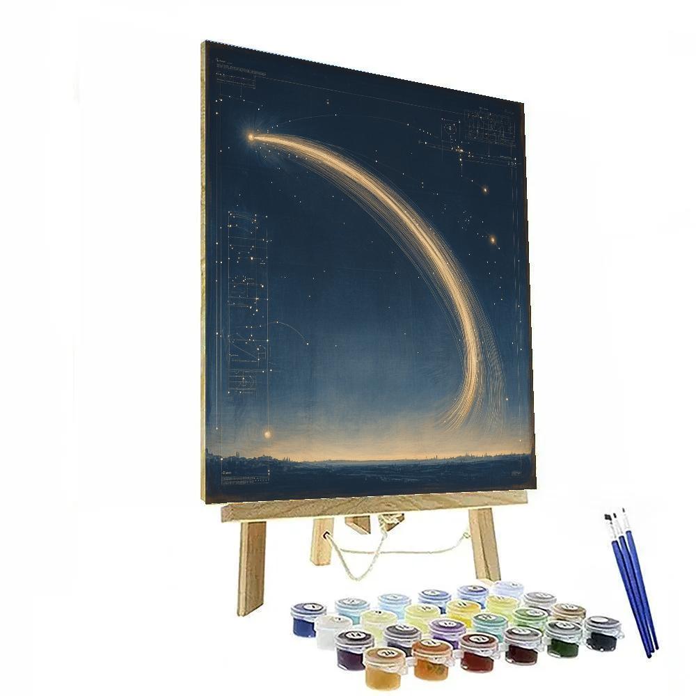 Leonardo Da Vinci Inspired Celestial Comet Arcs DIY paint by numbers
