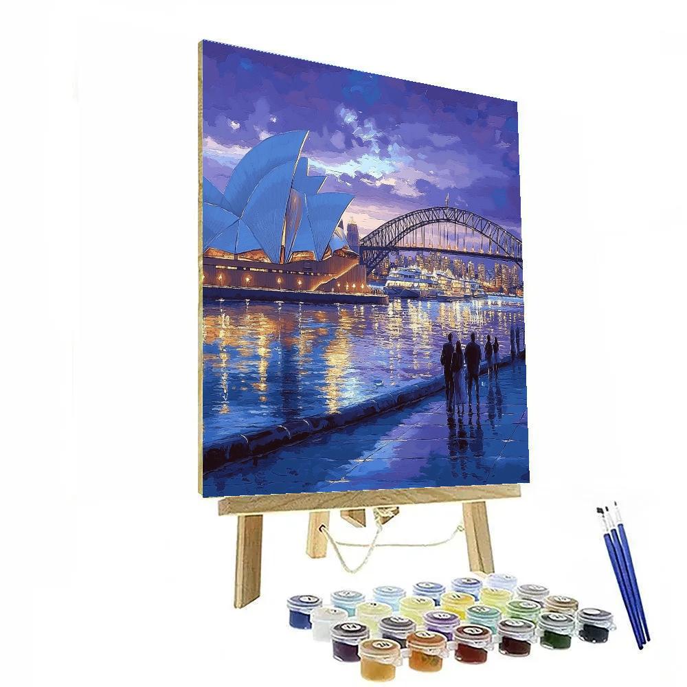 Sydney Harbour Bridge And Opera House Dusk Sydney Australia Numbered painting kits